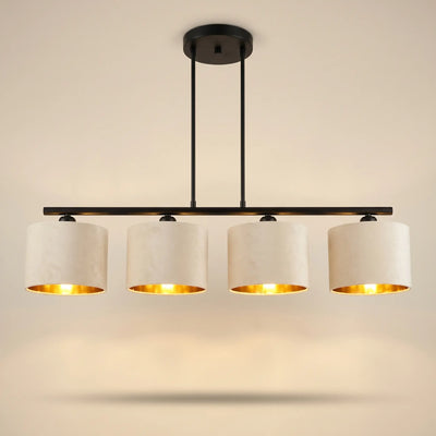 Suspension 4 Pendants Velours Blanc
