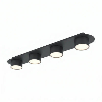 Plafonnier 4 Spots Noir Mat Billard