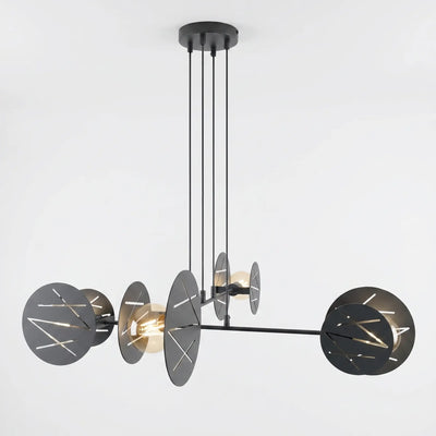 Lustre Disques Verre Noir Billard