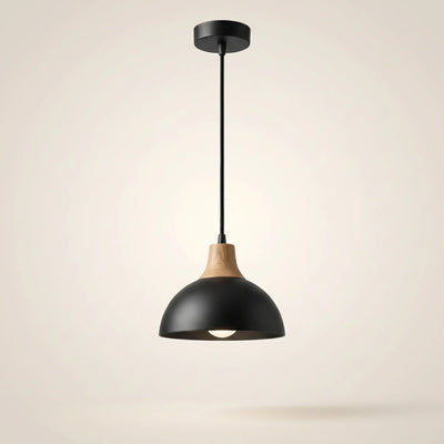 Suspension Globe Noir Bois Salon