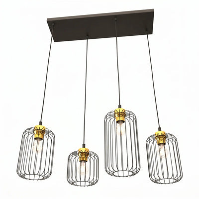Suspension Cage Noir Or Salon
