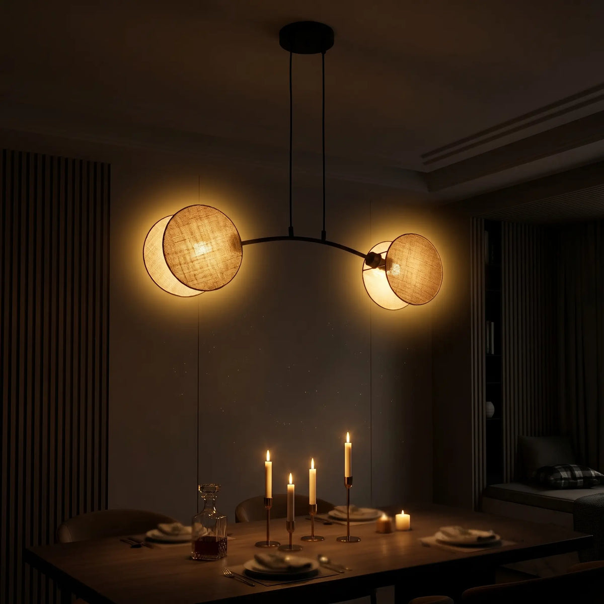 Suspension GAZE – Luminaire Noir ambiance chalereuse