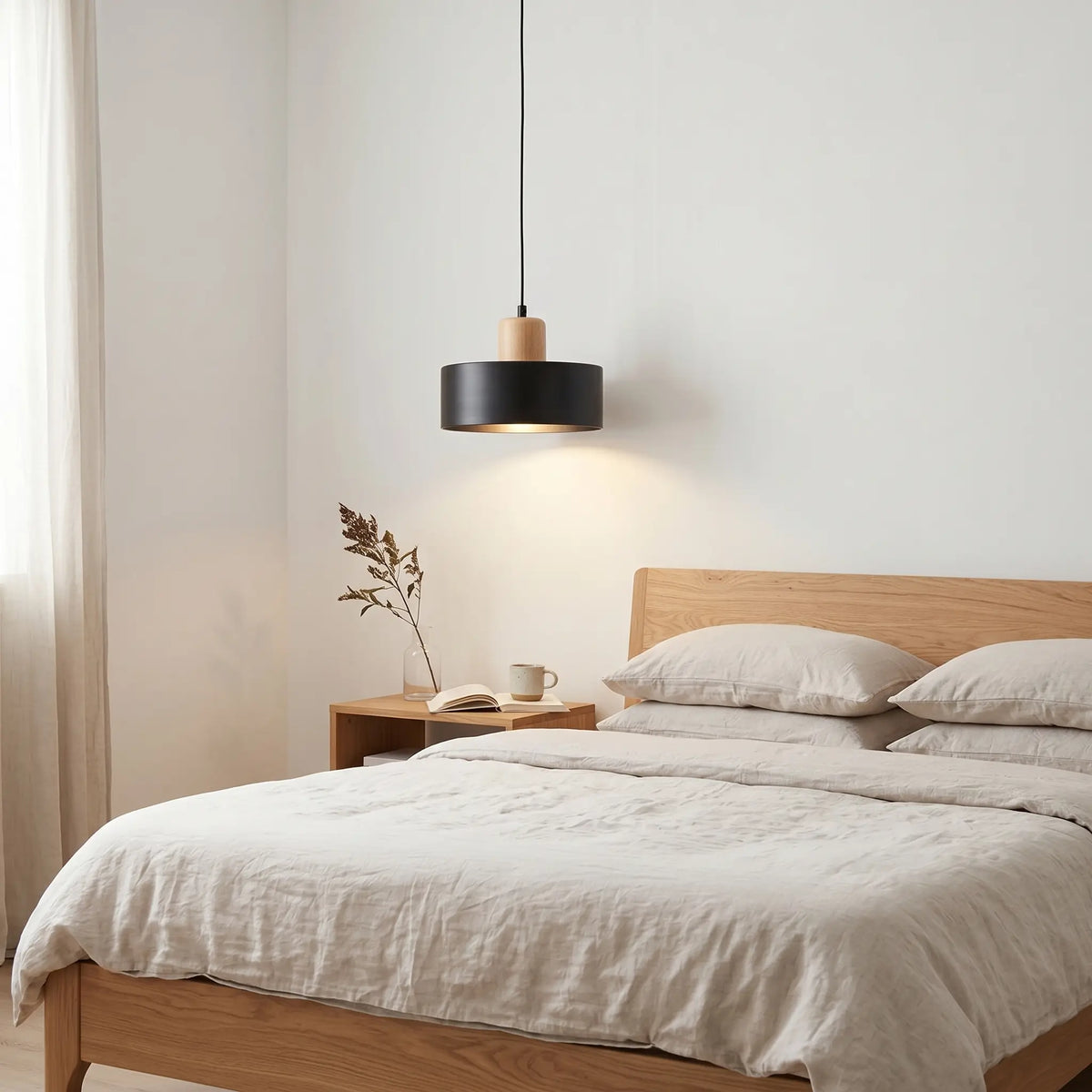 Suspension SÈVE – Plafonnier Bois chambre moderne