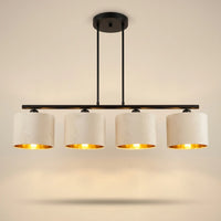 Suspension 4 Pendants Velours Blanc
