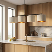 Suspension 4 Pendants Velours Blanc