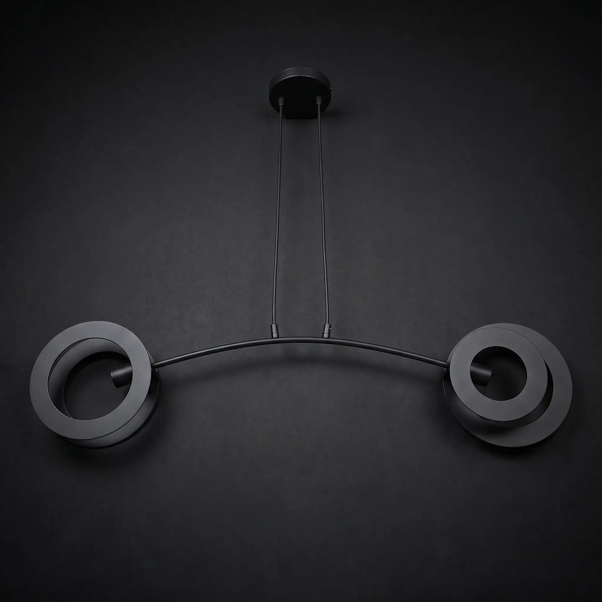 suspension design arco acier noir mat vue ensemble
