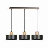 Suspension 3 Cylindres Noir Bois | L'Atelier du Lustre