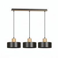 Suspension 3 Cylindres Noir Bois