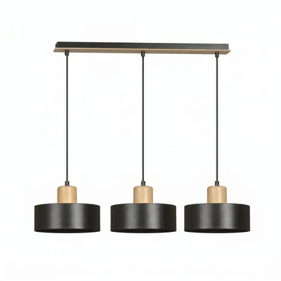 Suspension 3 Cylindres Noir Bois
