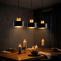 Suspension 3 Cylindres Noir Bois
