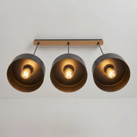 Suspension 3 Cylindres Noir Bois