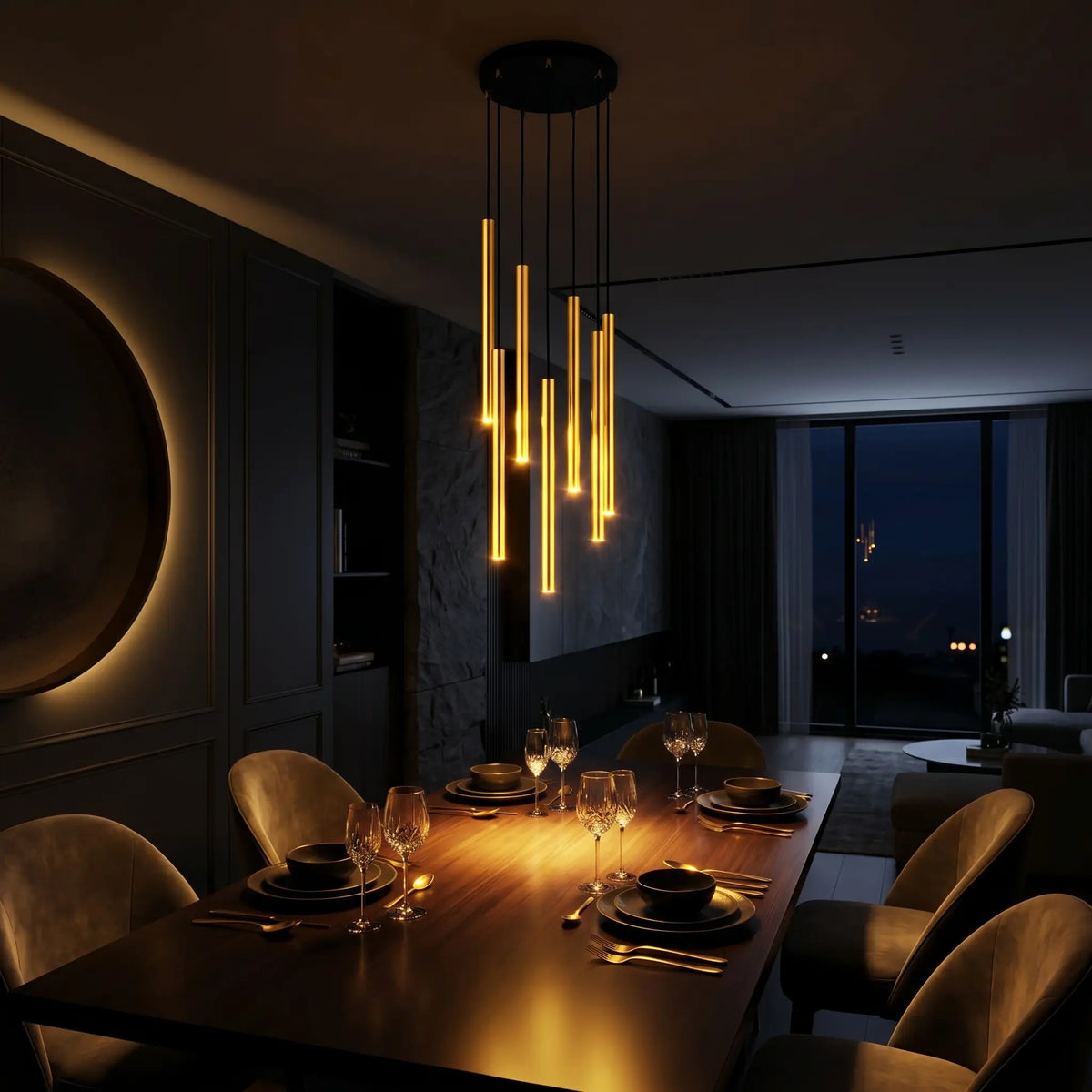 Suspension ARPÈGE – Lustre Art Déco ambiance chalereuse