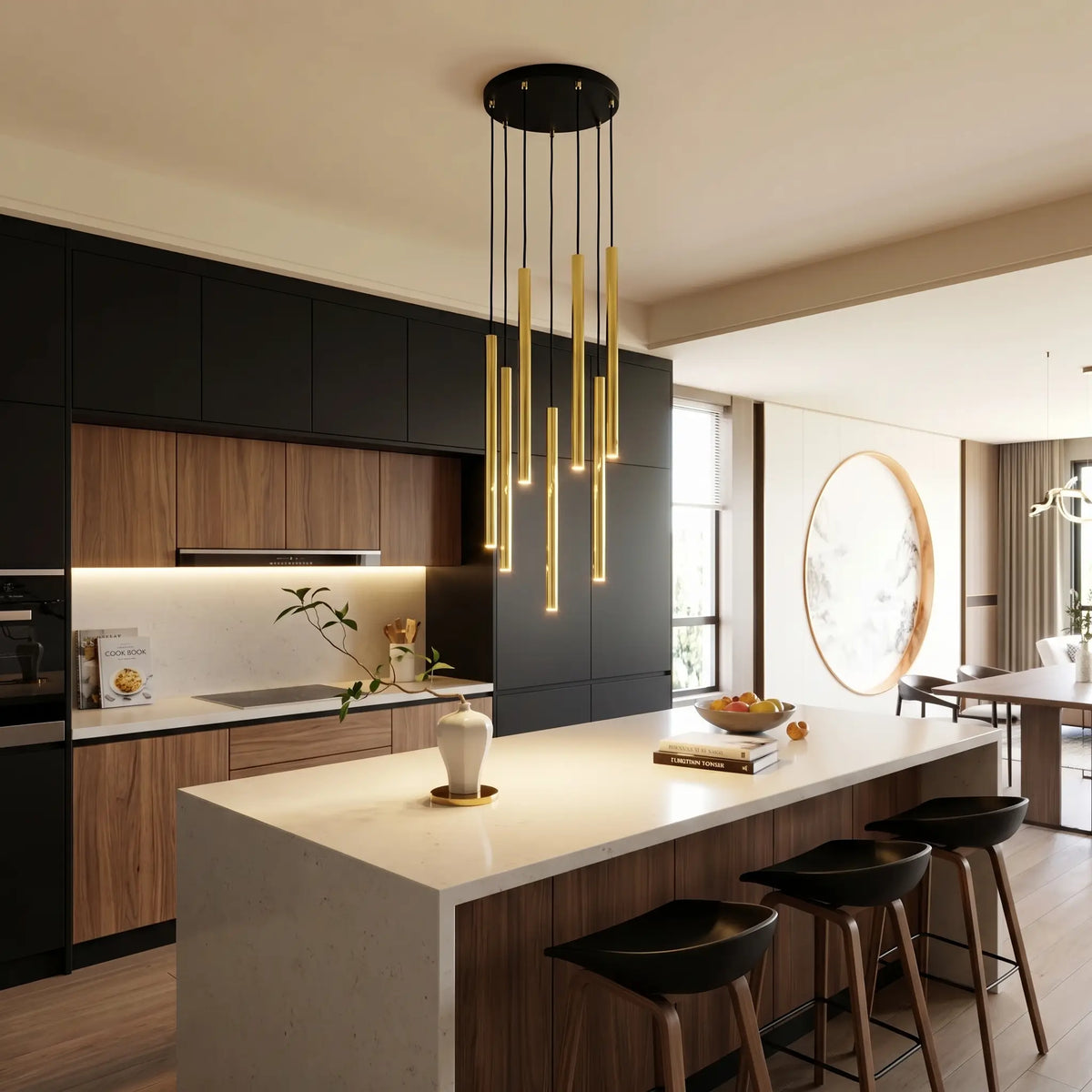 Suspension ARPÈGE – Lustre Art Déco cuisine moderne