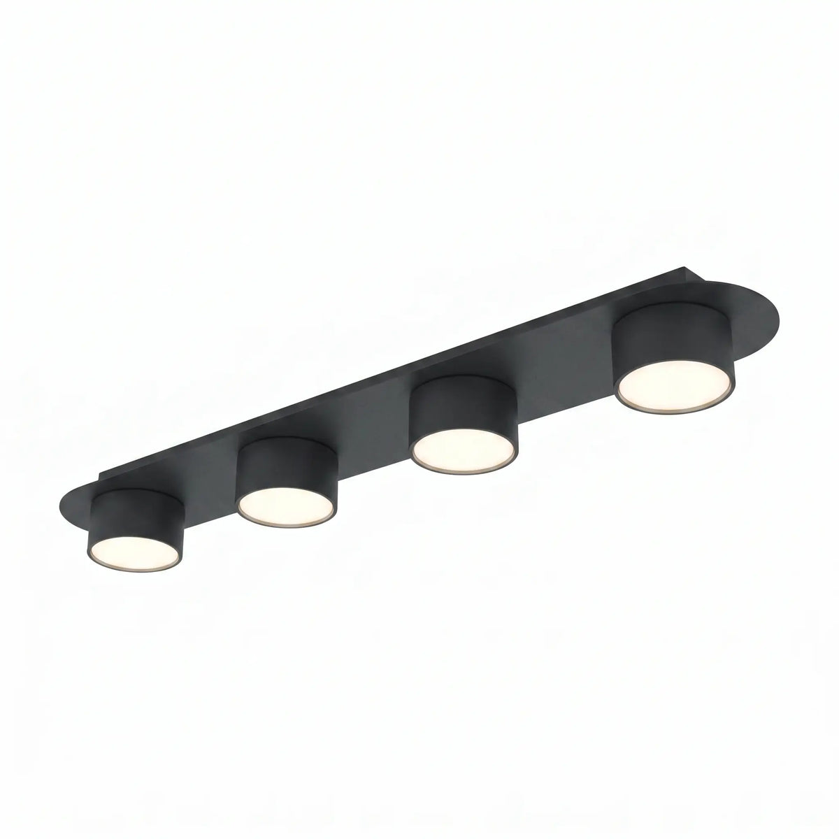 plafonnier AXE 4 feux acier noir mat 70 cm