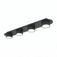 Plafonnier 4 Spots Noir Mat Billard