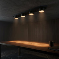 Plafonnier 4 Spots Noir Mat Billard