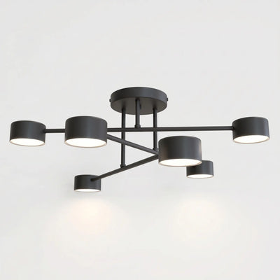 Plafonnier 6 Spots Noir Mat Scandinave
