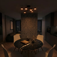 Plafonnier 6 Spots Noir Mat Scandinave