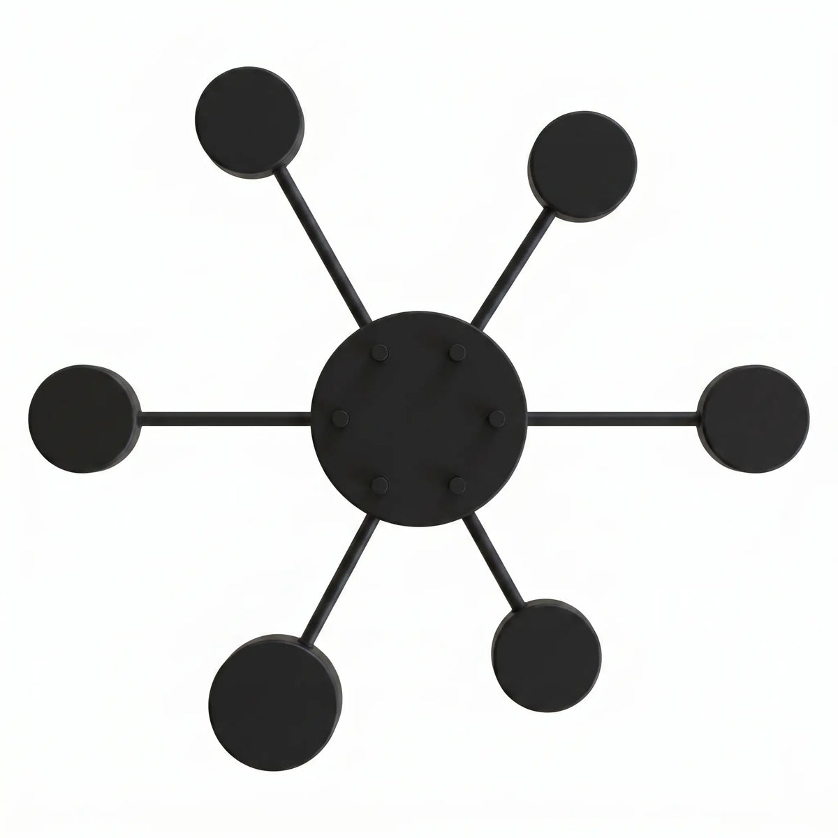plafonnier noir mat 6 feux acier design vue dessus