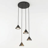 Suspension 4 Cônes Noir Cuisine | L'Atelier du Lustre