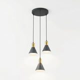 Suspension 3 Cônes Or Industriel Salon | L'Atelier du Lustre