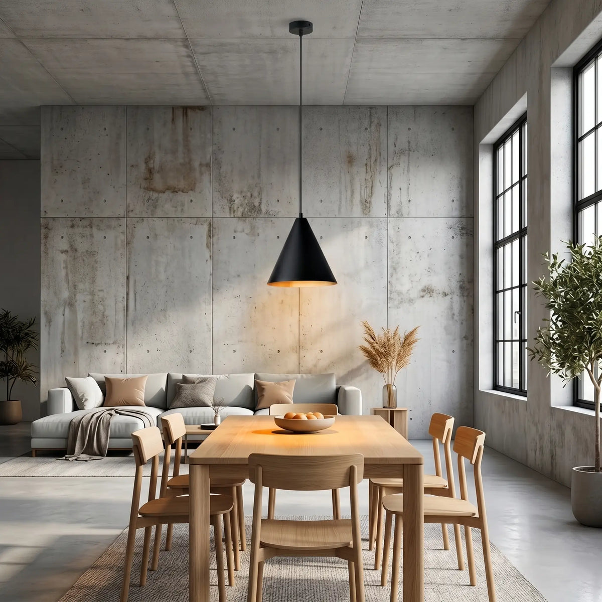 plafonnier acier noir interieur doré design salle manger