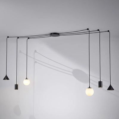 Suspension Spider 6 Feux Noir Billard