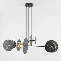 Lustre Disques Verre Noir Billard