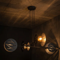 Lustre Disques Verre Noir Billard