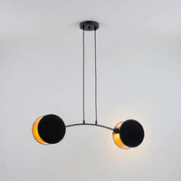 Suspension Duo Tissu Noir Or Salon