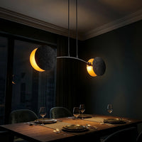Suspension Duo Tissu Noir Or Salon