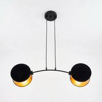 Suspension Duo Tissu Noir Or Salon