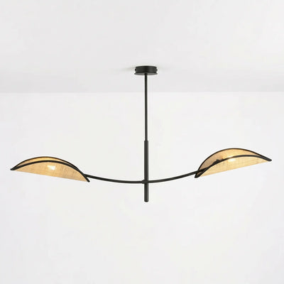 Suspension 2 Ailes Rotin Naturel Salon