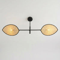 Suspension 2 Ailes Rotin Naturel Salon
