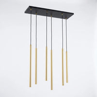 Suspension Rampe 6 Tubes Or Salon