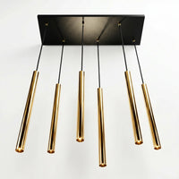 Suspension Rampe 6 Tubes Or Salon