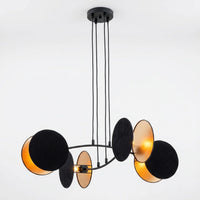 Suspension 4 Disques Velours Noir Or