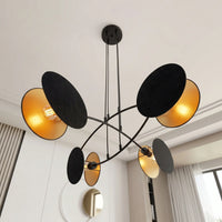 Suspension 4 Disques Velours Noir Or