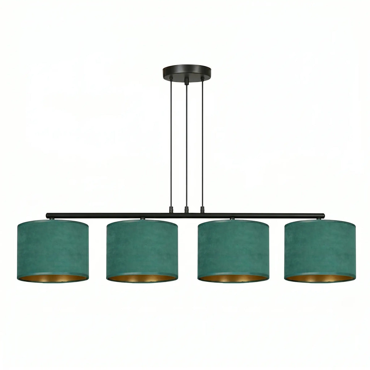 lustre billard rampe velours vert or fond blanc