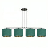 Suspension 4 Pendants Velours Vert | L'Atelier du Lustre