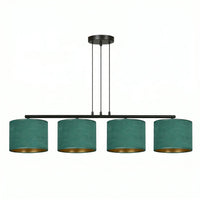 Suspension 4 Pendants Velours Vert
