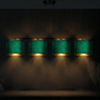 Suspension 4 Pendants Velours Vert