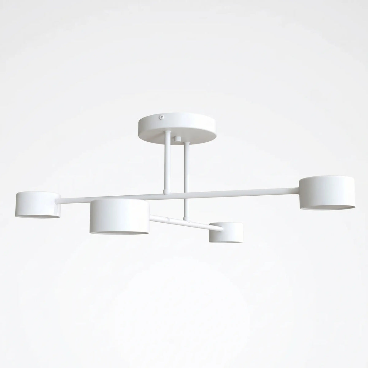 lustre blanc mat bras croisés acier suspension