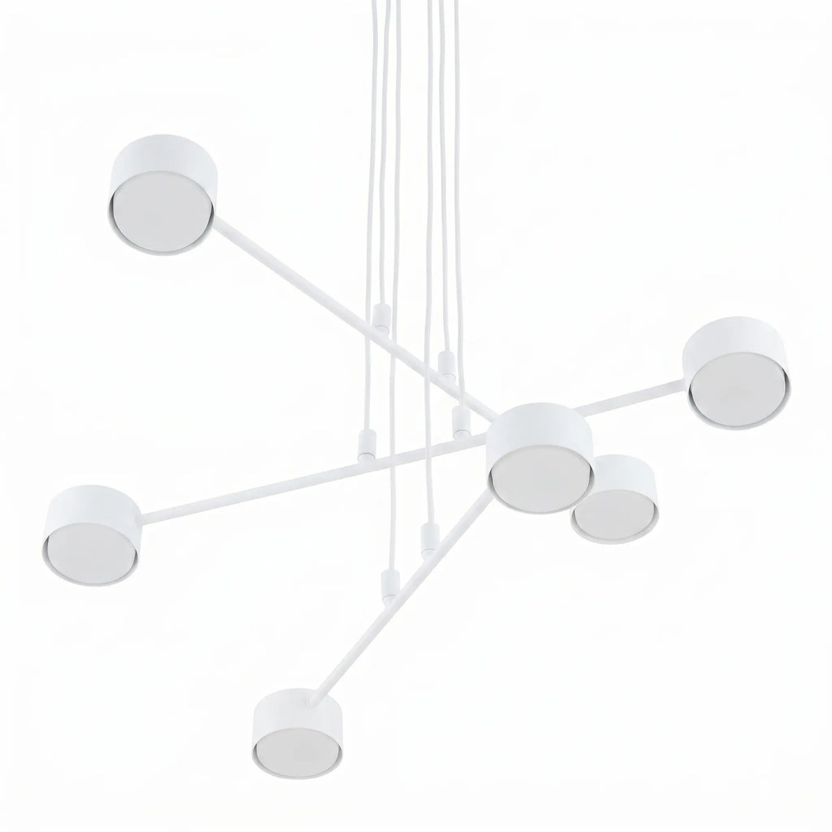 lustre blanc vue dessous constellation 6 abat-jours
