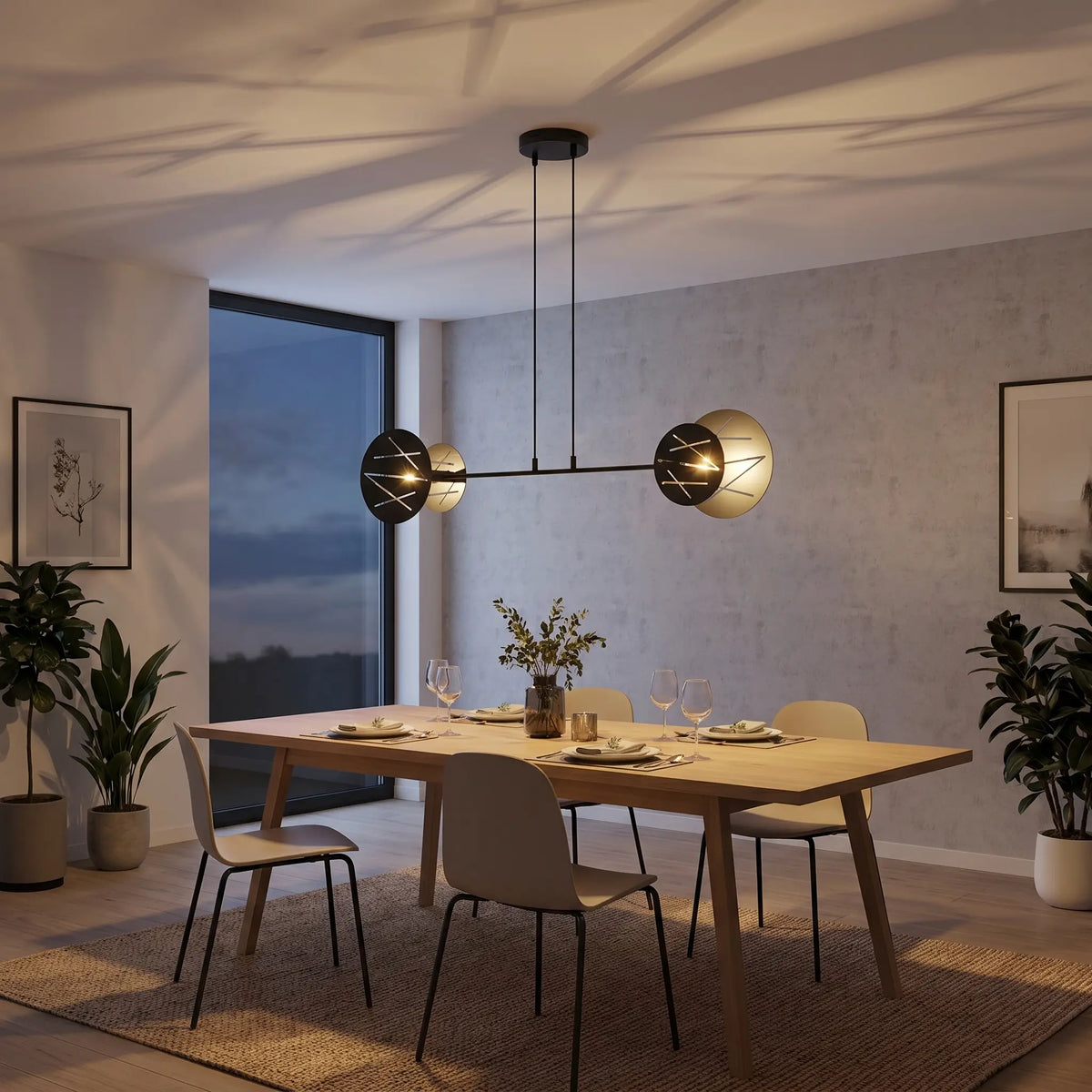 Suspension FLECHE – Lustre Noir salle manger