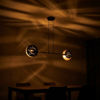 Plafonnier 2 Disques Laser Noir