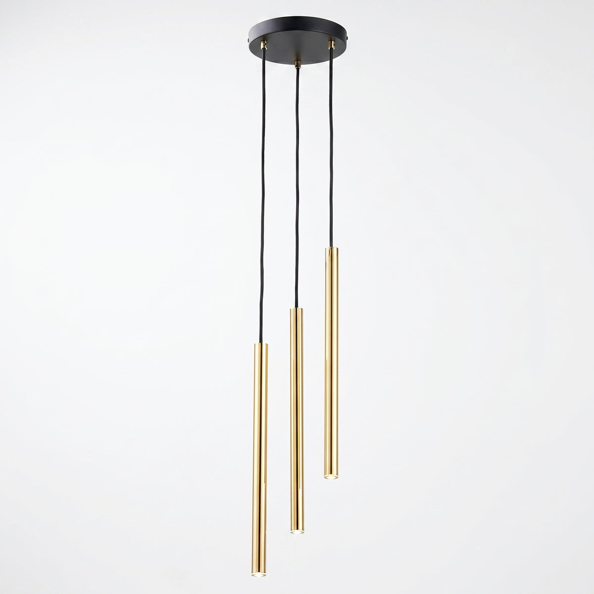 Suspension FLÛTE 3 tubes dorés wide