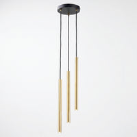 Suspension 3 Tubes Or Salon Moderne
