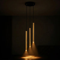 Suspension 3 Tubes Or Salon Moderne