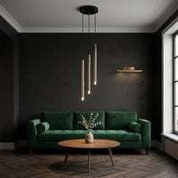 Suspension 3 Tubes Or Salon Moderne